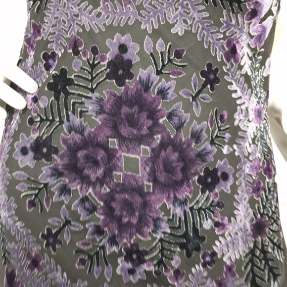 Black Purple Vintage Fairy Burnout Velvet Whimsigoth Halter Witchy Midi Dress L - Picture 5 of 13